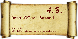Antalóczi Botond névjegykártya